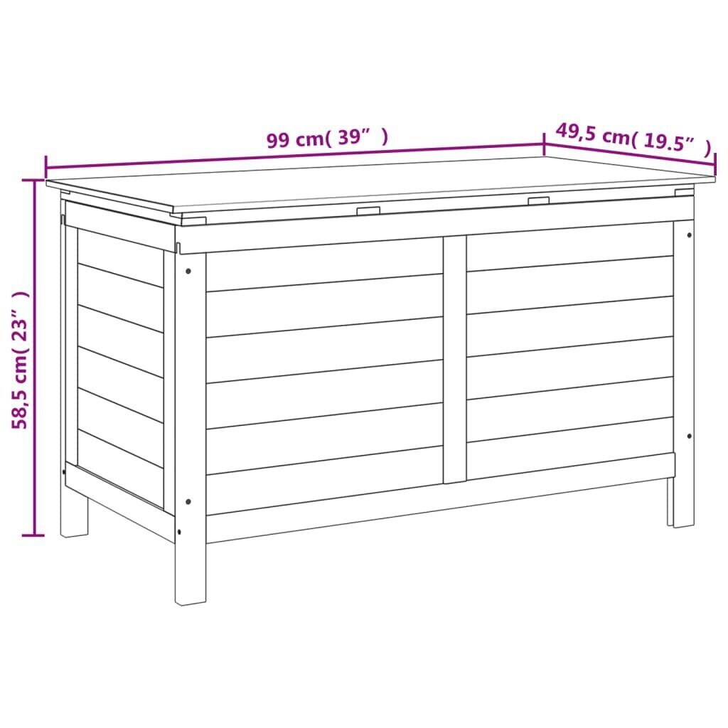 vidaXL Ulkosäilytyslaatikko valkoinen 99x49,5x58,5 cm täysi kuusi hinta ja tiedot | Kompostorit ja jäteastiat | hobbyhall.fi