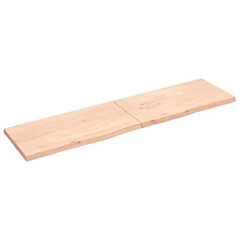 vidaXL Kylpyhuoneen työtaso 200x50x(2-4) cm käsittelemätön täysi puu hinta ja tiedot | Pöytälevyt | hobbyhall.fi