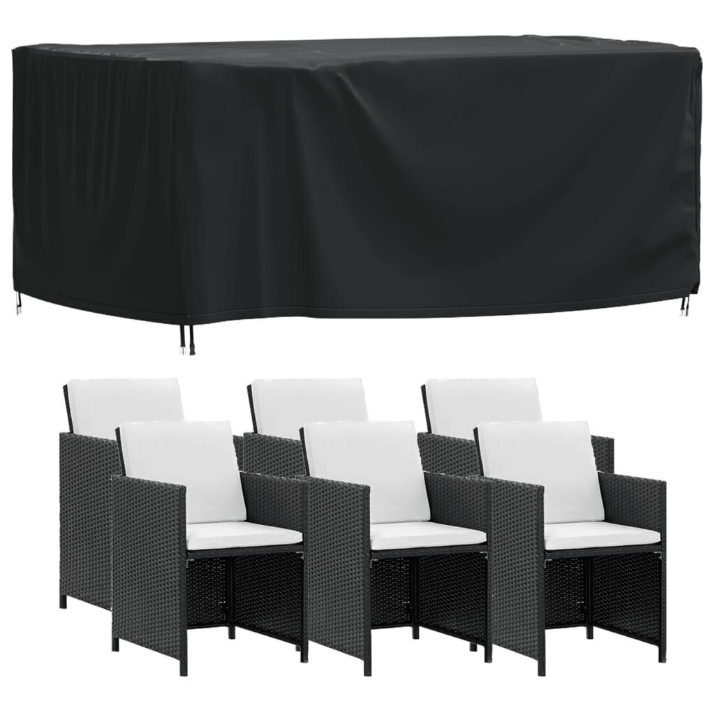 vidaXL Puutarhakalusteiden suoja musta 172x113x73 cm vedenkestävä 420D hinta ja tiedot | Istuintyynyt, pehmusteet ja päälliset | hobbyhall.fi