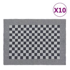 vidaXL Keittiöpyyhkeet 10 kpl mustavalkoinen 50x70 cm puuvilla hinta ja tiedot | Keittiötekstiilit | hobbyhall.fi