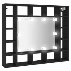vidaXL LED-peilikaappi musta 91x15x76,5 cm hinta ja tiedot | Kylpyhuonekaapit | hobbyhall.fi