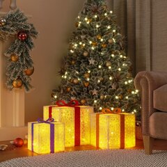 vidaXL Valaistut joululahjat 3 kpl 64 lämpimän valkoista LED-valoa hinta ja tiedot | Joulukoristeet | hobbyhall.fi