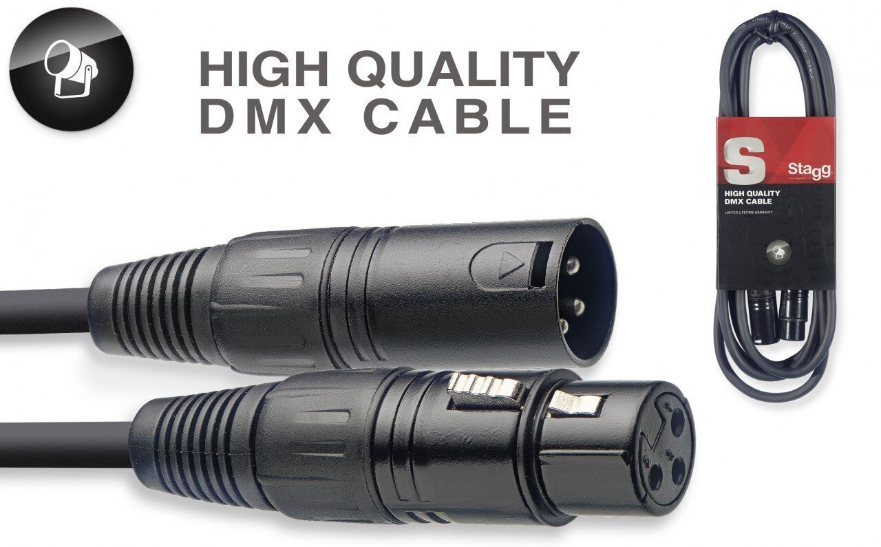 DMX-kaapeli Stagg XLR / f - XLR / m 5m. hinta ja tiedot | Kaapelit ja adapterit | hobbyhall.fi