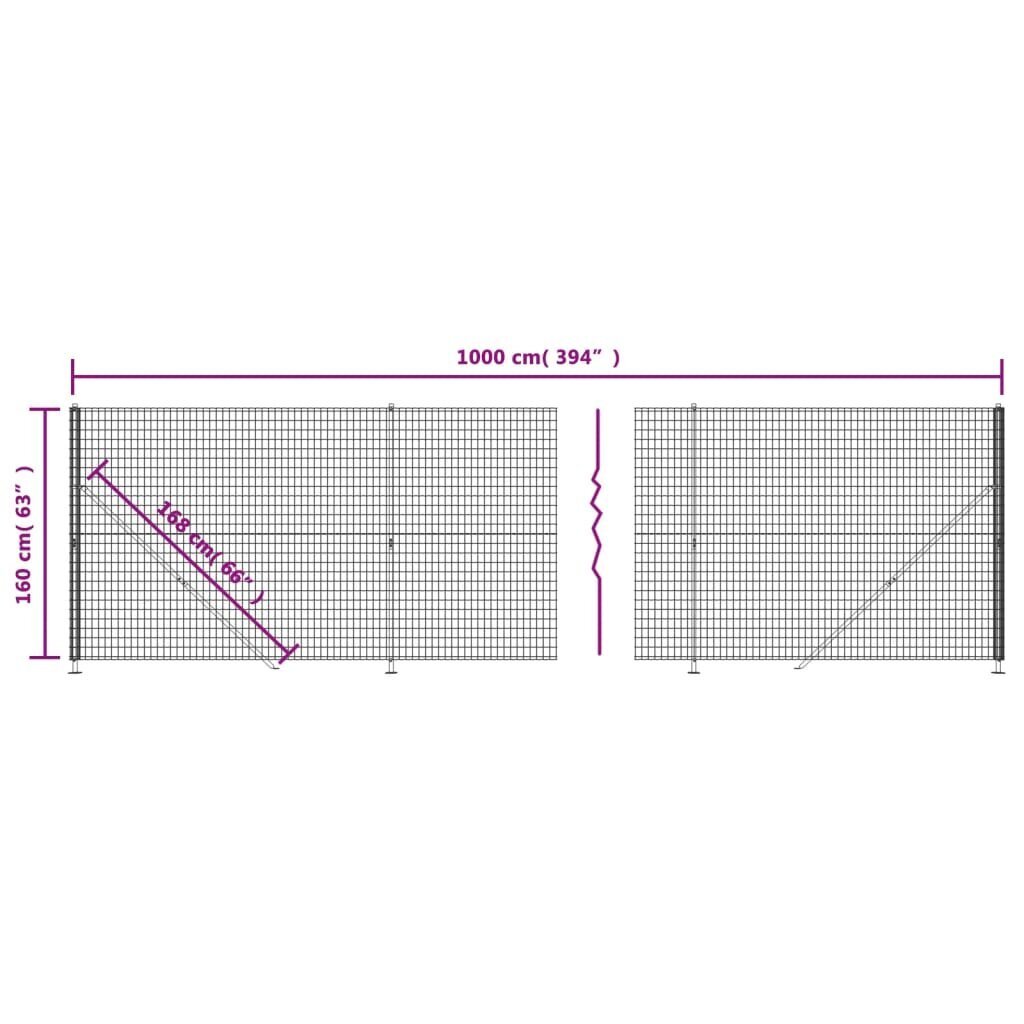 vidaXL Verkkoaita laipalla vihreä 1,6x10 m hinta ja tiedot | Aidat ja tarvikkeet | hobbyhall.fi