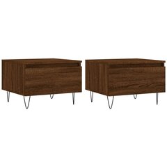 vidaXL Sohvapöydät 2 kpl ruskea tammi 50x46x35 cm tekninen puu hinta ja tiedot | Sohvapöydät | hobbyhall.fi