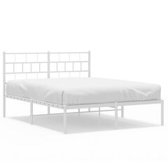 vidaXL Metallinen sängynrunko päädyllä valkoinen 140x190 cm hinta ja tiedot | Sängyt | hobbyhall.fi