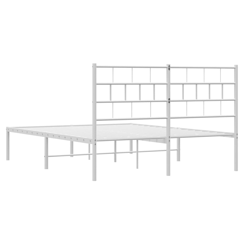 vidaXL Metallinen sängynrunko päädyllä valkoinen 120x200 cm hinta ja tiedot | Sängyt | hobbyhall.fi