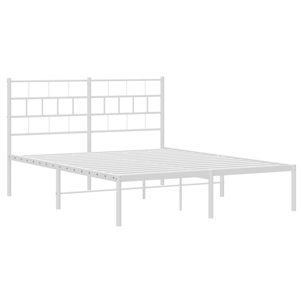 vidaXL Metallinen sängynrunko päädyllä valkoinen 120x200 cm hinta ja tiedot | Sängyt | hobbyhall.fi