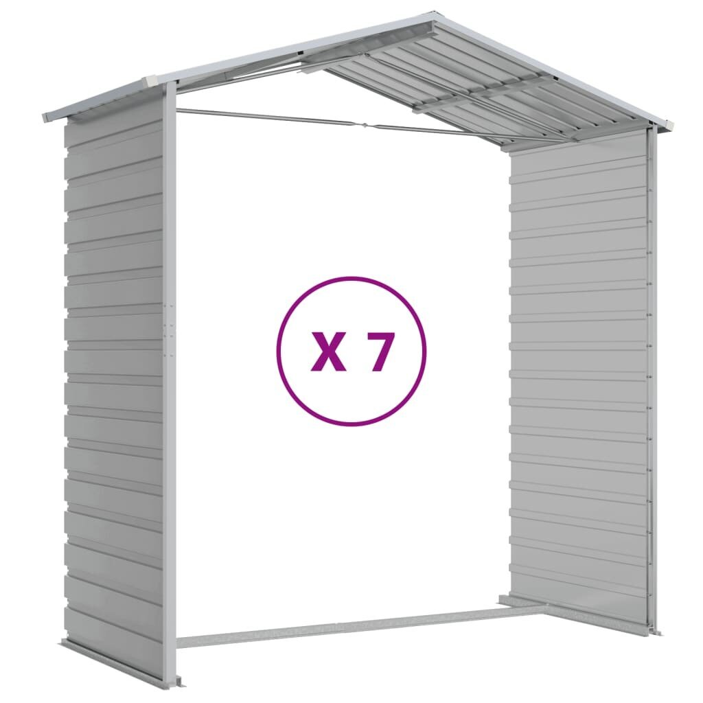 vidaXL Puutarhavaja vaaleanharmaa 191x640x198 cm galvanoitu teräs hinta ja tiedot | Piharakennukset | hobbyhall.fi