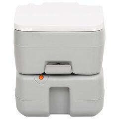 vidaXL Kannettava retki WC harmaavalkoinen 15+10 l HDPE hinta ja tiedot | Kuivakäymälät | hobbyhall.fi