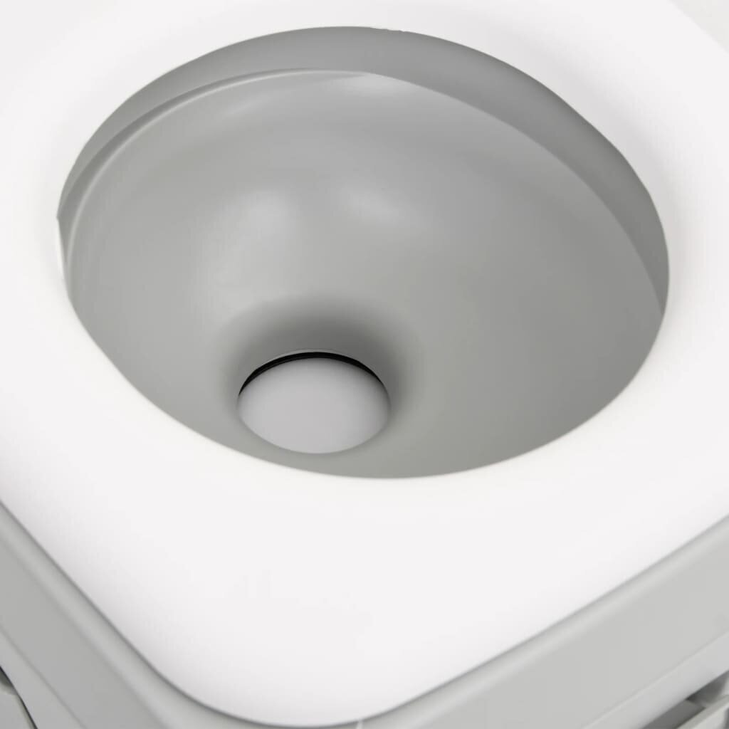 vidaXL Kannettava retki WC harmaavalkoinen 15+10 l HDPE hinta ja tiedot | Kuivakäymälät | hobbyhall.fi