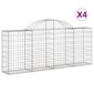 vidaXL Kaarevat kivikorit 4 kpl 200x30x80/100 cm galvanoitu rauta hinta ja tiedot | Aidat ja tarvikkeet | hobbyhall.fi