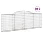 vidaXL Kaarevat kivikorit 15 kpl 300x30x100/120 cm galvanoitu rauta hinta ja tiedot | Kukkalaatikot | hobbyhall.fi