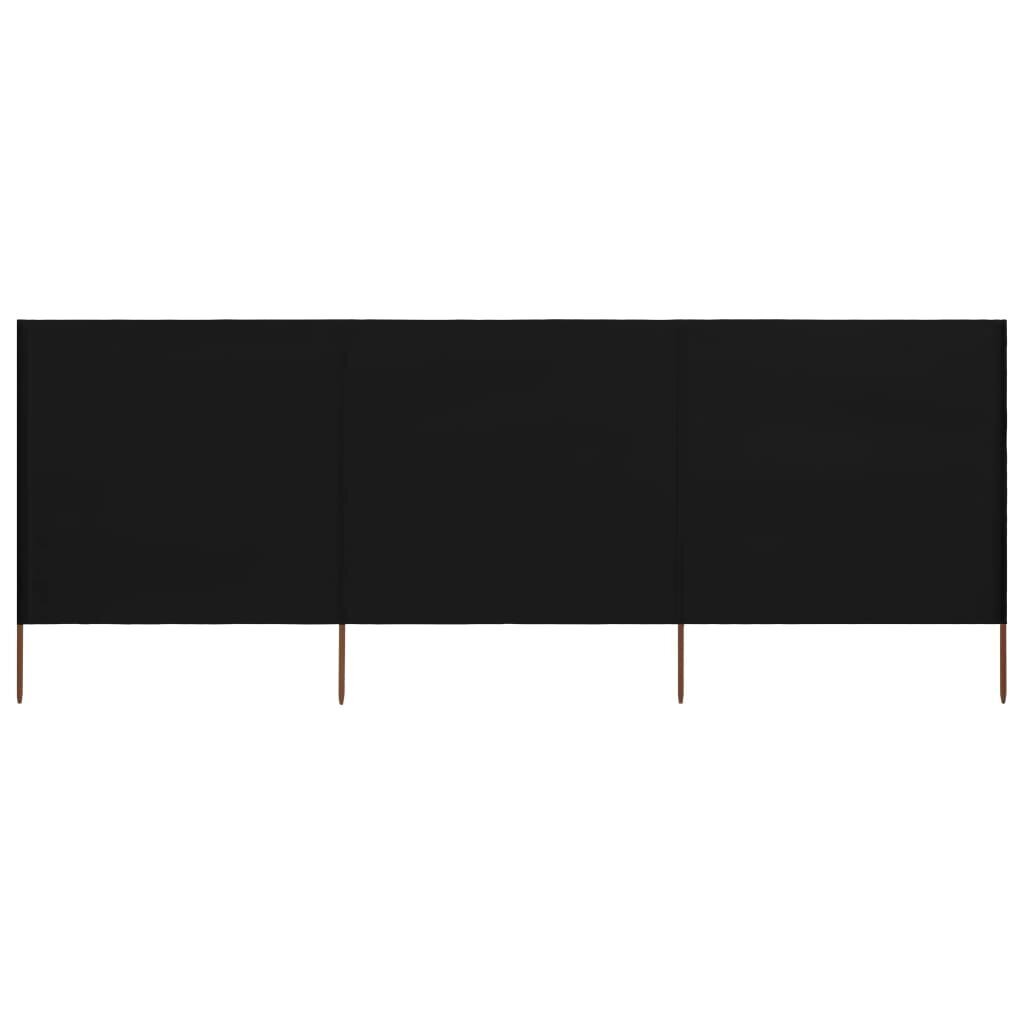 vidaXL Tuulensuojakangas 3 paneelilla 400 x 120 cm musta hinta ja tiedot | Aurinkovarjot ja markiisit | hobbyhall.fi