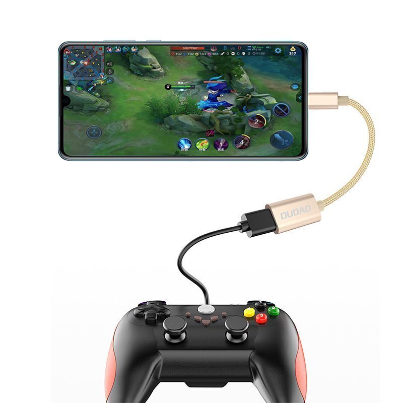 Dudao-sovitinkaapeli OTG USB 2.0 - USB Type C harmaa (L15T) hinta ja tiedot | Puhelinkaapelit | hobbyhall.fi