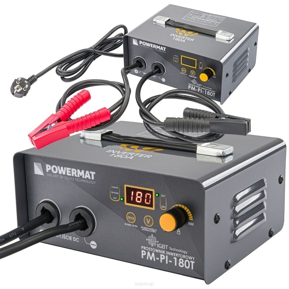 Invertteriakkulaturi käynnistimellä, Powermat, 12V / 24V., 180 A hinta ja tiedot | Auton akkulaturit | hobbyhall.fi