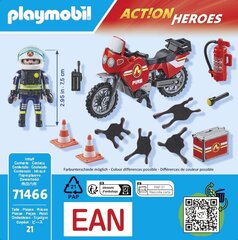 71466 PLAYMOBIL® Action Heroes, palomiehen moottoripyörä hinta ja tiedot | LEGOT ja rakennuslelut | hobbyhall.fi