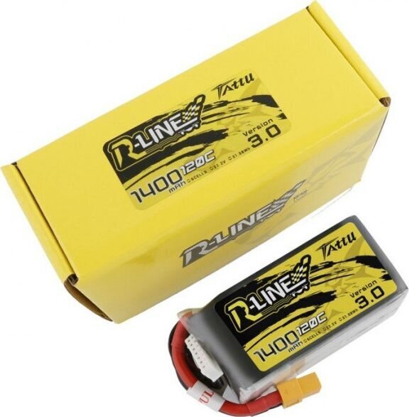 Akku Tattu R-Line 3.0 1400mAh 22.2V 120C 6S1P XT60 hinta ja tiedot | Älylaitteiden lisätarvikkeet | hobbyhall.fi