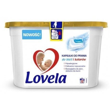 Pyykkikapselit Lovely Baby, valkoisille ja värillisille alusvaatteille, 12 kpl hinta ja tiedot | Pyykinpesuaineet | hobbyhall.fi