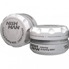 Väritysvaha hiusten muotoiluun Nishman Hair Coloring Wax, Light Silver, 100 ml hinta ja tiedot | Kampaamotuotteet | hobbyhall.fi