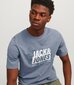 Jack & Jones Miesten T-paita 12257908*01, sininen 5715519929296 hinta ja tiedot | Miesten T-paidat | hobbyhall.fi