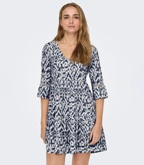 JDY naisten mekko 15286081*02, valkoinen/sininen 5715520609798 hinta ja tiedot | Mekot | hobbyhall.fi