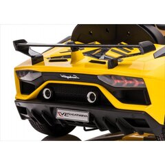 Lasten yksipaikkainen sähköauto Lamborghini Aventador SVJ keltainen hinta ja tiedot | Lasten sähköautot | hobbyhall.fi