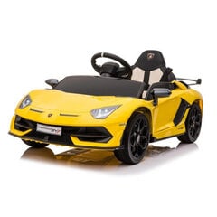 Lasten yksipaikkainen sähköauto Lamborghini Aventador SVJ keltainen hinta ja tiedot | Lasten sähköautot | hobbyhall.fi