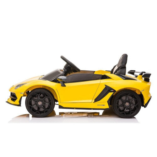 Lasten yksipaikkainen sähköauto Lamborghini Aventador SVJ keltainen hinta ja tiedot | Lasten sähköautot | hobbyhall.fi