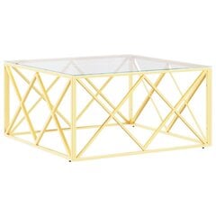 vidaXL Sohvapöytä 80x80x40 cm ruostumaton teräs ja lasi hinta ja tiedot | Sohvapöydät | hobbyhall.fi