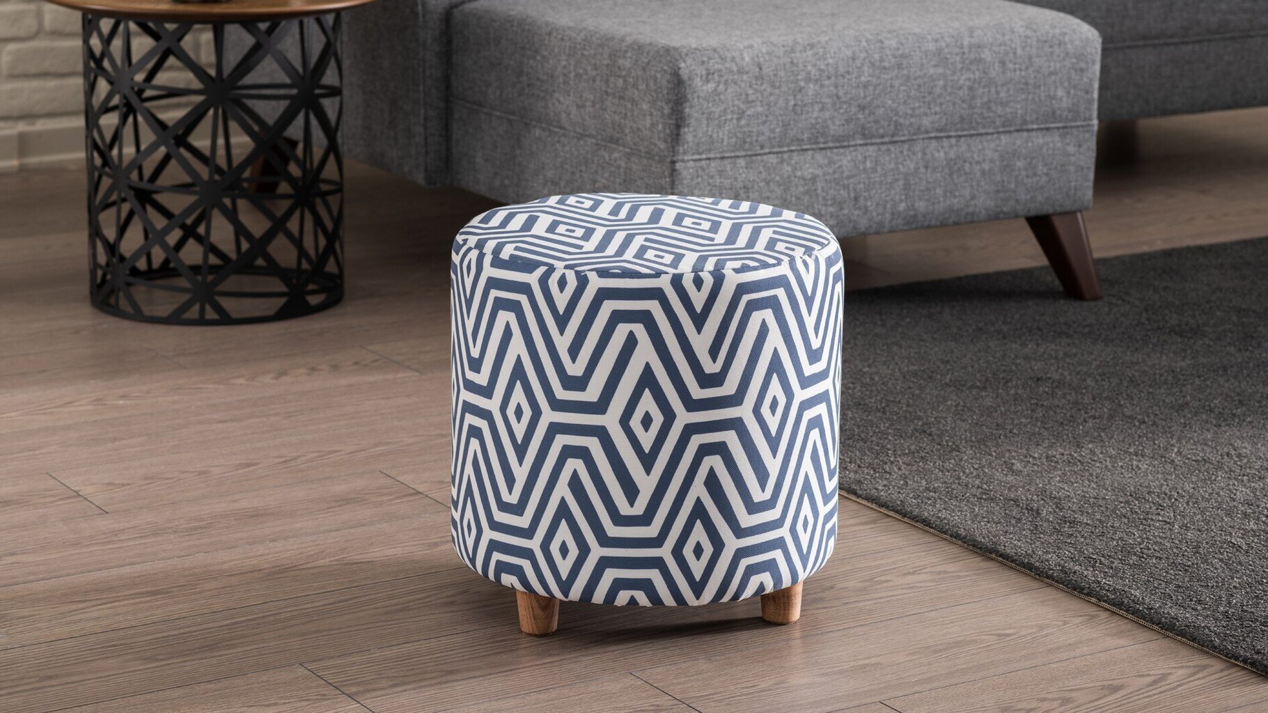 Pouf Hanah Home Begon, valkoinen/sininen hinta ja tiedot | Säkkituolit, rahit ja penkit | hobbyhall.fi