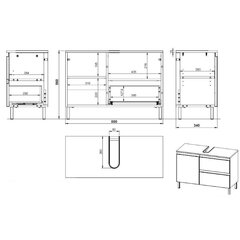 Kylpyhuoneen kaappi Aatrium Salinas, 80x34x56 cm, valkoinen hinta ja tiedot | Kylpyhuonekaapit | hobbyhall.fi