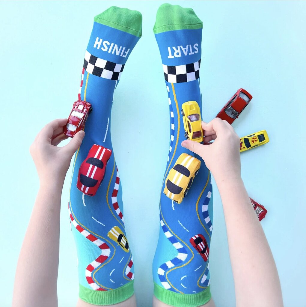 Värilliset sukat Racing Cars hinta ja tiedot | Hauskat sukat | hobbyhall.fi