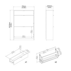 Kenkäkaappi Aatrium Shoes, 70x24x101 cm, musta hinta ja tiedot | Kenkäkaapit ja -hyllyt | hobbyhall.fi