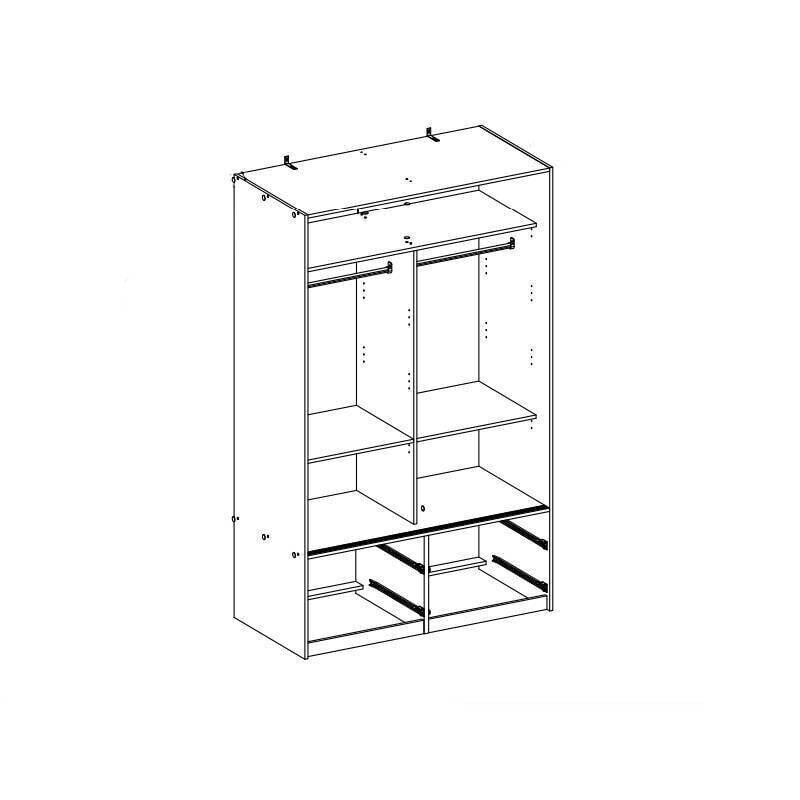 Kaappi Aatrium Line, 121x60x200 cm, valkoinen hinta ja tiedot | Kaapit | hobbyhall.fi