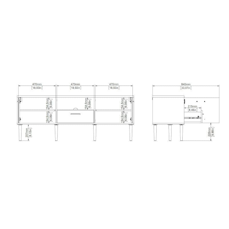 TV-taso Aatrium Media, 147x40x57 cm, ruskea hinta ja tiedot | TV-tasot | hobbyhall.fi