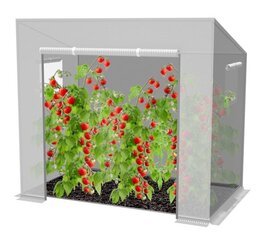 Kasvihuone tomaattien kasvattamiseen, 200 cm. x 80 cm. x 170/148 cm., valkoinen kalvo hinta ja tiedot | Kasvihuoneet | hobbyhall.fi