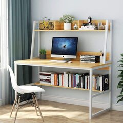 Työpöytä Asir Majestic, ruskea/valkoinen hinta ja tiedot | Tietokonepöydät ja työpöydät | hobbyhall.fi