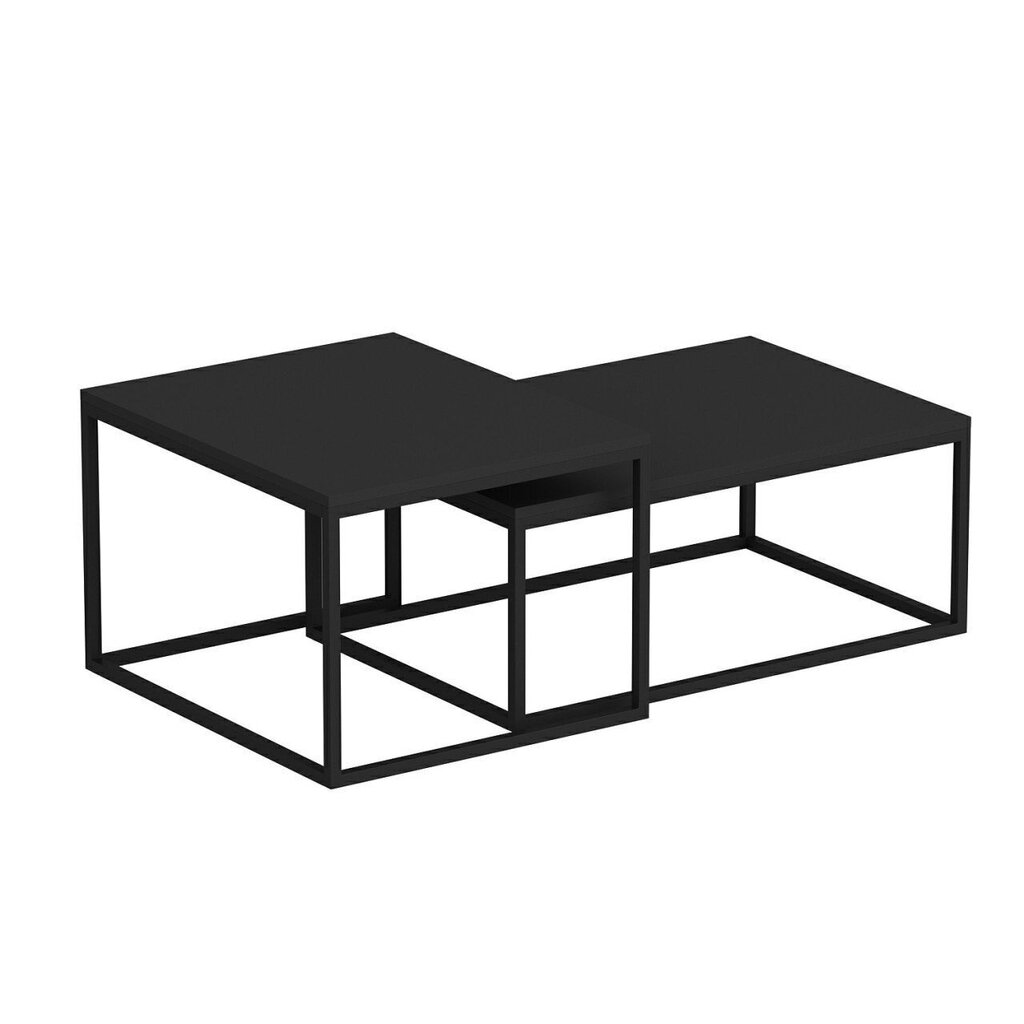 Sohvapöytä Leka, 2 kpl, musta hinta ja tiedot | Sohvapöydät | hobbyhall.fi