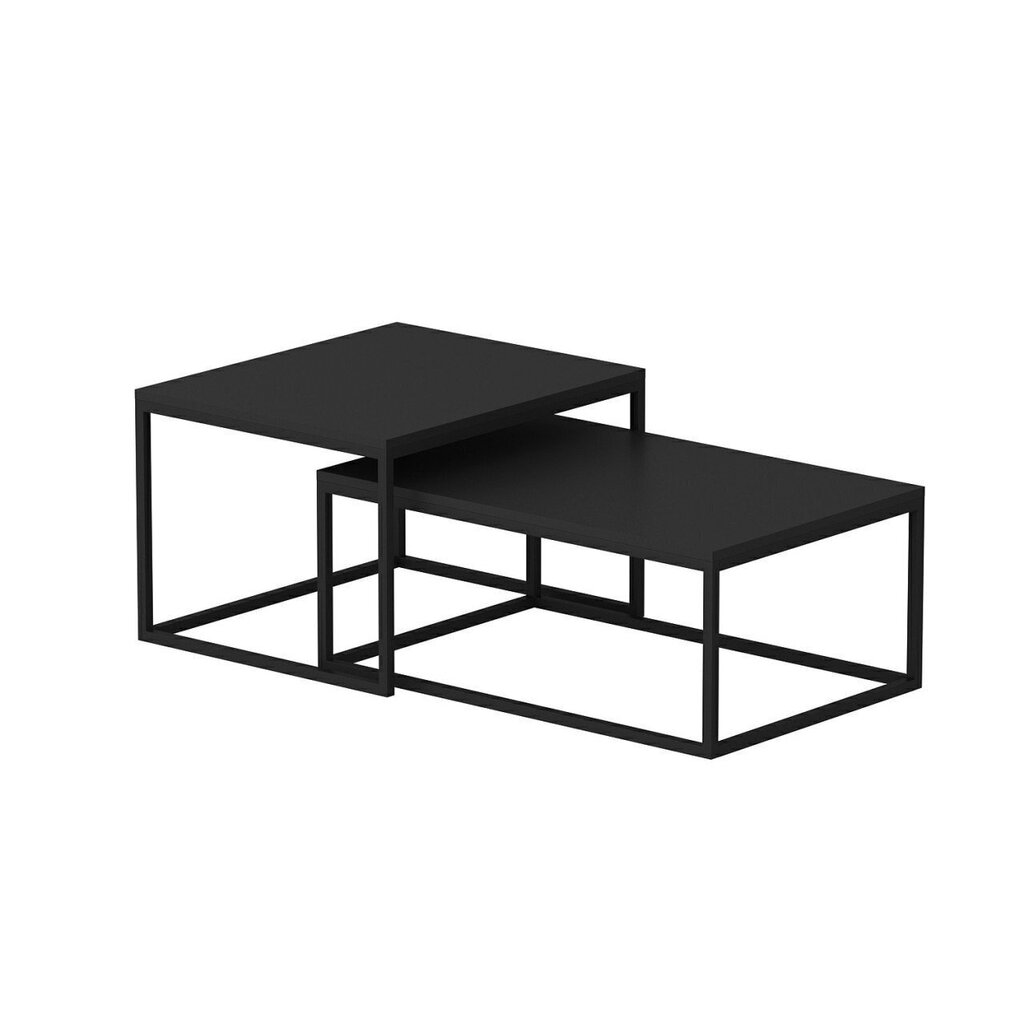 Sohvapöytä Leka, 2 kpl, musta hinta ja tiedot | Sohvapöydät | hobbyhall.fi