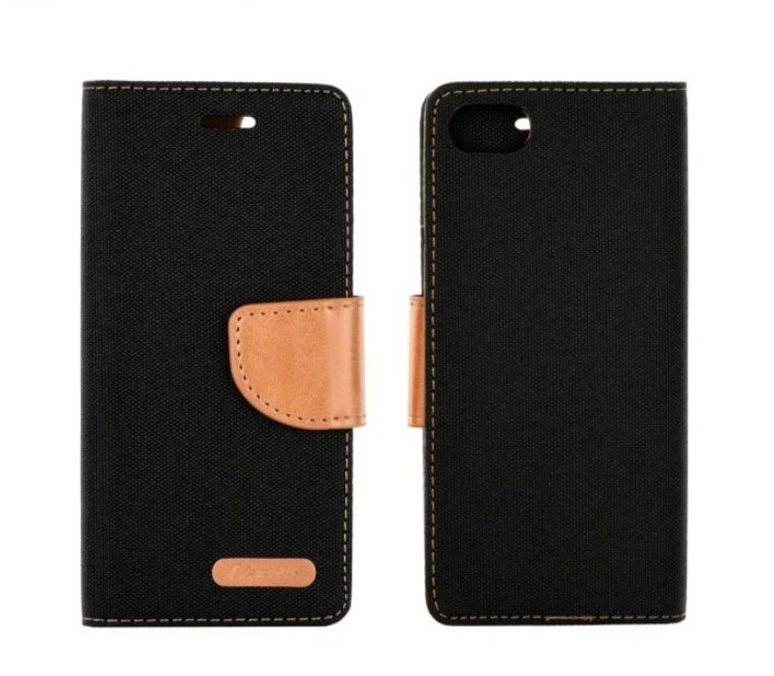 Forcell Canvas Flexi Flip book case Xiaomi Redmi 5A Black hinta ja tiedot | Puhelimen kuoret ja kotelot | hobbyhall.fi