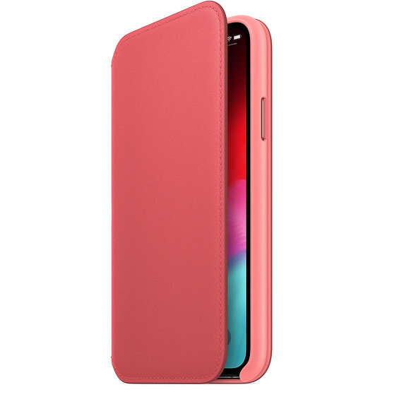 APPLE iPhone XS Leather Folio - Pink hinta ja tiedot | Puhelimen kuoret ja kotelot | hobbyhall.fi