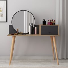Asir Angel meikkipöytä, harmaa/ruskea hinta ja tiedot | Peilipöydät | hobbyhall.fi