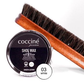 Coccine Shoe Wax, 40 g + Kengänkiillotusharja hevosenjouhi, 16 cm hinta ja tiedot | Vaatteiden ja jalkineiden hoito | hobbyhall.fi