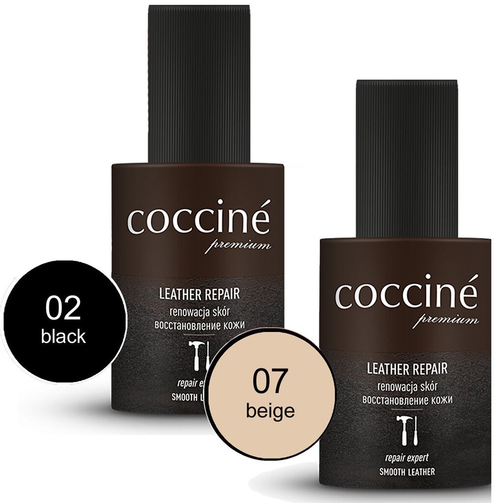 Nahkamaali - Coccine Leather Repair (black, beige), 10 ml hinta ja tiedot | Vaatteiden ja jalkineiden hoito | hobbyhall.fi