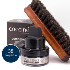 Nahkavoide Coccine Cream Elegance, navy blue, 50ml + Kengänkiillotusharja hevosenjouhi, 16 cm hinta ja tiedot | Vaatteiden ja jalkineiden hoito | hobbyhall.fi