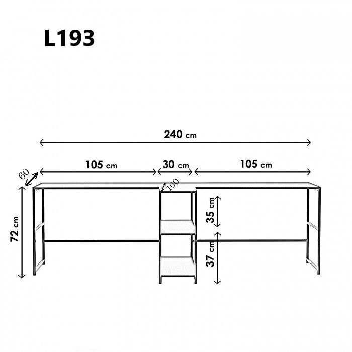 Työpöytä Asir L193, musta hinta ja tiedot | Tietokonepöydät ja työpöydät | hobbyhall.fi