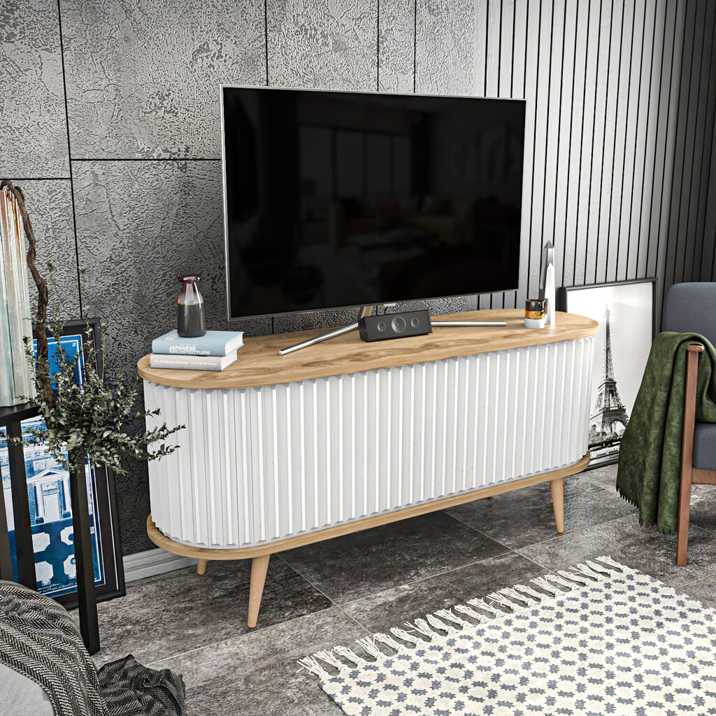 TV-taso Kalune Design Stor, ruskea/valkoinen hinta ja tiedot | TV-tasot | hobbyhall.fi