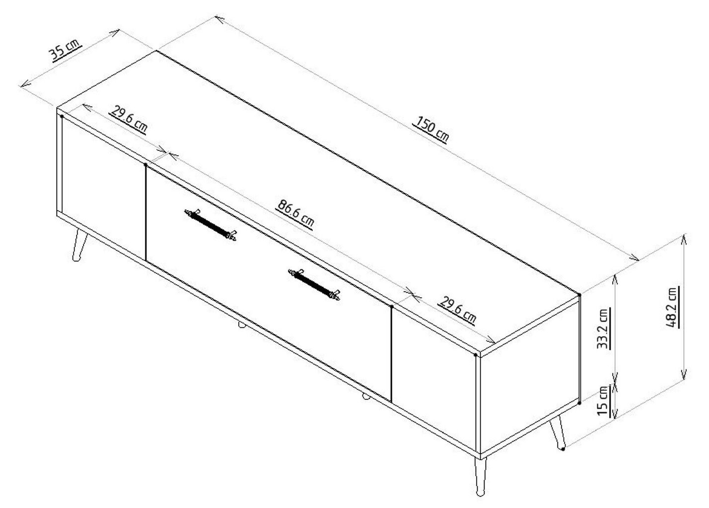 TV-taso Kalune Design Detas, valkoinen/kulta hinta ja tiedot | TV-tasot | hobbyhall.fi