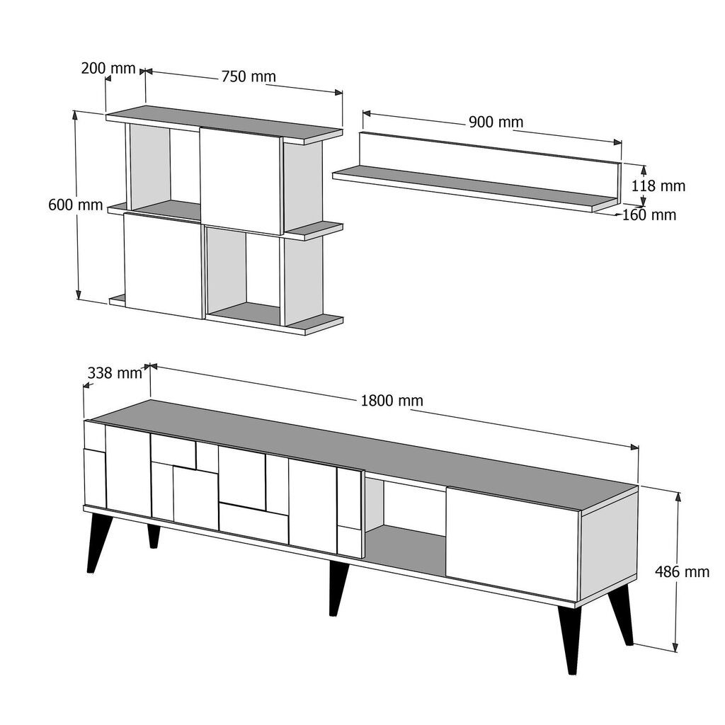 TV-taso Asir Madrid, harmaa hinta ja tiedot | TV-tasot | hobbyhall.fi